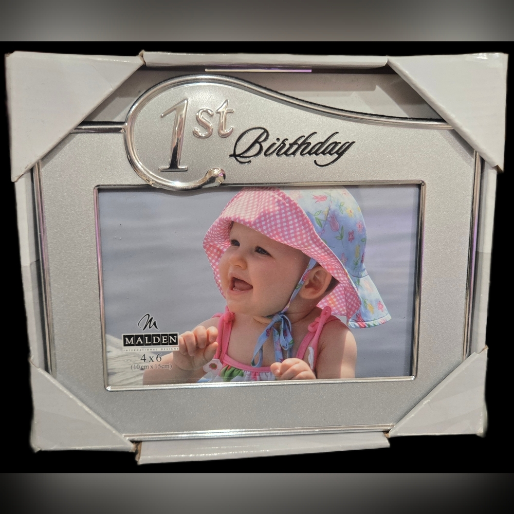NIP Malden Silver 1st Birthday Picture Frame